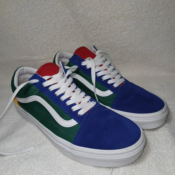Vans Low-Top Colorblock Sneakers - Blue/Green/Red/Yellow